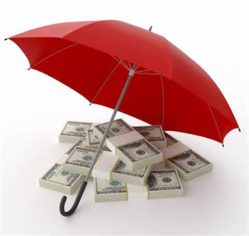 umbrella over cash